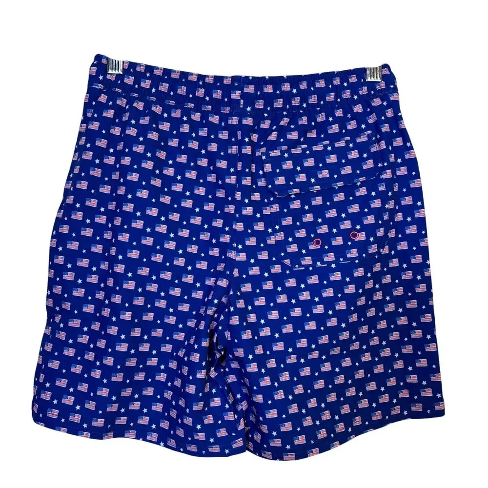 Vineyard Vines Boys Printed Chappy Trunks Medium Flag Captains Patriotic NWT